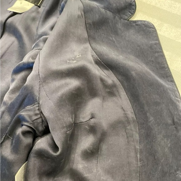 ⭐️ Chanel  Navy  Black Trim Silk Taffeta Jacket - Picture 5 of 17